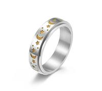 Luminosidad Anillo, anillo giratorio de acero inoxidable para hombres y mujeres tamaño 4-12(A,10)