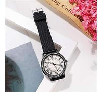 Luminoso Belt Watch Ladies Diamond Femenino Retro Quartz Watch Women's Watch Reloj Mujeres Relojes Mujer Destornillador (Black, One Size)