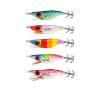 Luminoso Camarones en Forma de señuelos de Pesca Realista Swimbait Bionic con Ganchos de Aguja de Calamar de Doble Fila para Pesca en el mar Calamar Pulpo Bass Minnow Cigüeñal Cigüeñal