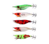 Luminoso Camarones en Forma de señuelos de Pesca Realista Swimbait Bionic con Ganchos de Aguja de Calamar de Doble Fila para Pesca en el mar Calamar Pulpo Bass Minnow Cigüeñal Cigüeñal