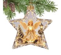Luminoso con Cuento Navideño Colgante Navideño Estrella de Puntas | Colgantes Festivos para Árbol Para Propietarios Hogar Oficina Apartamento Salón Dormitorio