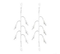 Luminoso para sabiki Rig 5 anzuelos de piel de camarón para pesca de caballa - Señuelo de goma biomimética para barco orilla 6-10# (blanco 8#)