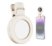 Luminoso para teléfono con Clip - Luz portátil para Selfies con Espejo | Luz Recargable de Brillo Ajustable para videoconferencias, vlogging, fotografía y creación de Contenido Social