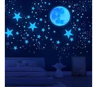 Luminoso Pegatinas 629 Piezas Pared Luna Estrellas Puntos Pegatinas para Niños Fluorescentes para la Decoración del Techo de la Habitación de Los Niños, Azul