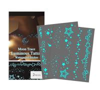 Luminous Body Stickers, Temporary Glowing Patches, Waterproof Festival Accessories Stickers, Long Lasting Design for Women Arms Shoulders Ankles Parties Stage Performance, 2 Pieces