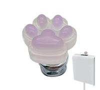 Luminous Cat Paw Toilet Flush Button - Long Nail Auxiliary Switch For | Universal Fit Resin Material | Toilet Button Pusher Luminous Top Push Button | Cat Paw Long Nail Saver & Decor For Bathroom