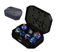 Luminous Dice Set - Glowing Polyhedral RPG Tools, Rechargeable Electronic Game Cubes with Portable Power Case, Sturdy Resistant Translucent Resin, Ideal for Board Game Night Party
