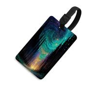 Luminous Fantasy A Forest at Night - Etiqueta de equipaje para bolsa de viaje, maleta, etiquetas de nombre