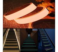 Luminous Fluorescent Tape, Glow In The Dark Sticky Tape, Self Adhesive Stair Steps Warning Luminous Tape, Luminous Safety Sticker Roll DIY (10M-10mm,orange)