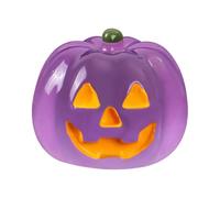 Luminous Halloween Pumpkins - Glowing Gourd Collectibles, 6 Pack Resin Miniatures For Spooky Setting, Nighttime Objects With Battery Operated Light, Decoration, Display Ornaments For Tabletop