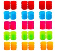 Luminous in The Dark Car Tire Valve Cap Set, Fluorescent Luminous ABS Air Valve Covers, Wide Compatibility for Car Truck SUV Motorcycle Bike, Waterproof Dustproof Corrosion Resistant