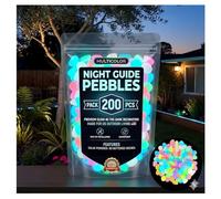 Luminous in the Dark Garden Stones Outdoor Luminous Pebbles for Walkway Landscaping Decor, Colorful Rechargeable Resin Rocks for Patio Yard Flower Bed Aquarium Fish Tank Driveway Decoration