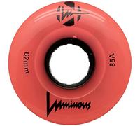 Luminous LED Quad Roller Skate ruedas para exteriores (paquete de 4, brillo coral, 62 mm x 30 mm/85 A)