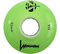 Luminous LED Quad Roller Skate ruedas para exteriores (paquete de 4, verde, 62 mm x 30 mm/85 A)