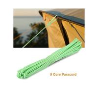 Luminous Paracord Lanyard 9 Core Glow in the Dark Outdoor Survival Rope, Durable Green Parachute Cord for Camping Hiking Emergency