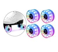 Luminous Rollers Roller Skate Wheels Wheel Bearings Installed for Outdoor Light-Up(Colorful)