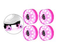Luminous Rollers Roller Skate Wheels Wheel Bearings Installed for Outdoor Light-Up(Pink)