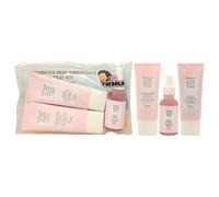 Luminous Skin Essentials Trio Kit by the Balm para mujer, 3 piezas de 1 onza hidratante facial ligera para uso diario, exfoliante facial suave de 1 onza, aceite facial de 1 onza