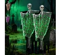 Luminous Skull Ghost Pendant, Versatile Hanging Ghost Skeletons Light Decor Supplies, Halloween Creepy Flying Skeletons Decoration for Outdoor Yard,Holiday Gatherings
