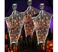 Luminous Skull Ghost Pendant, Versatile Hanging Ghost Skeletons Light Decor Supplies, Halloween Creepy Flying Skeletons Decoration for Outdoor Yard,Holiday Gatherings
