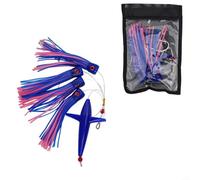 Luminous Squid Daisy Chain Rig for Night Fishing(C4) | 210g heavy weight, 150mm length, ideal for tuna marlin, para deep sea trolling, strong wind resistance
