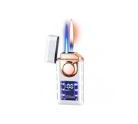 (Luminous White) Portable Dual Flames Lighter Multipurpose Portable Metal Lighter Great Present Idea for Dad