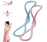Luminousdo Resistance Bands, Figure 8 Exercise Bands for Women Men, Resistance Band, for Working out, Arms, Chest Expanders Straps,Fullbody Yoga Pulling Ropes (25lb+25lb Pink+Blue)