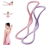 Luminousdo Resistance Bands, Figure 8 Exercise Bands for Women Men, Resistance Band, for Working out, Arms, Chest Expanders Straps,Fullbody Yoga Pulling Ropes (25lb+25lb Pink+Purple)