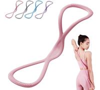 Luminousdo Resistance Bands, Figure 8 Exercise Bands with Handles, Fullbody Yoga Pulling Ropes for Women Men, Open Shoulder Elastic for Working out, Arm, Chest Expander Strap (Pink-25lbs)