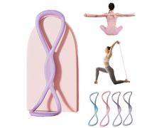 Luminousdo Resistance Bands, Figure 8 Exercise Resistance Bands for Women Men, 8 Shaped Resistance Rubber Band with Handles for Working out, Arm, Yoga (25 lbs,Purple)