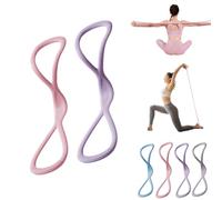 Luminousdo Resistance Bands, Figure 8 Exercise Resistance Bands for Women Men, 8 Shaped Resistance Rubber Band with Handles for Working out, Arm, Yoga (35 lbs,2Mix-A)