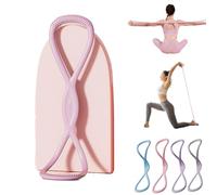 Luminousdo Resistance Bands, Figure 8 Exercise Resistance Bands for Women Men, 8 Shaped Resistance Rubber Band with Handles for Working out, Arm, Yoga (25 lbs,Pink)