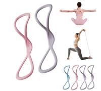 Luminousdo Resistance Bands, Figure 8 Exercise Resistance Bands for Women Men, 8 Shaped Resistance Rubber Band with Handles for Working out, Arm, Yoga (35 lbs,2Mix-C)