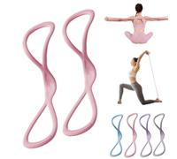Luminousdo Resistance Bands, Figure 8 Exercise Resistance Bands for Women Men, 8 Shaped Resistance Rubber Band with Handles for Working out, Arm, Yoga (15 lbs,Pink*2)