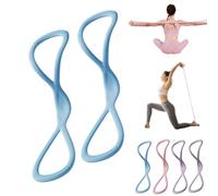 Luminousdo Resistance Bands, Figure 8 Exercise Resistance Bands for Women Men, 8 Shaped Resistance Rubber Band with Handles for Working out, Arm, Yoga (15 lbs,Blue*2)