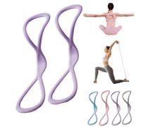 Luminousdo Resistance Bands, Figure 8 Exercise Resistance Bands for Women Men, 8 Shaped Resistance Rubber Band with Handles for Working out, Arm, Yoga (35 lbs,Purple*2)