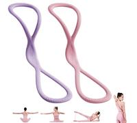 Luminousdo Resistance Bands, Figure 8 Resistance Bands, Exercise Bands with Handles for Working out, Arm, Chest Expander Strap, Fullbody Yoga Pulling Rope for Women Men (Purple+Pink,15+25LB)