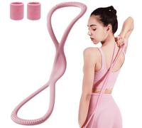 Luminousdo Resistance Bands, Figure 8 Resistance Bands for Women Men, Luminous Do Exercise Bands with Handles, for Working out, Arm, Chest (Pink 25LB)