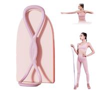 Luminousdo Resistance Bands, Figure 8 Resistance Bands for Women Men, with Handles for Working out, Arm, Chest Expander Strap, Fullbody Yoga Pulling Rope (Pink 25 lbs)