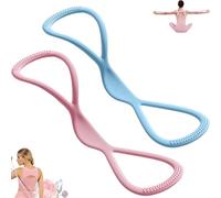 Luminousdo Resistance Bands, Fullbody Yoga Pulling Rope, Exercise Bands for Women Men, for Arm, Chest Expander/Back Training Elastic Ropes (Pink(25lb)+Blue(25lb))