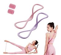 Luminousdo Resistance Bands, Novealcrbe Figure 8 Resistance Bands for Women, Open Shoulder Elastic Yoga Pulling Rope with Handles for Workout Fullbody (Pink-15 lbs + Purple-25 lbs)