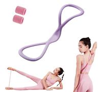 Luminousdo Resistance Bands, Novealcrbe Figure 8 Resistance Bands for Women, Open Shoulder Elastic Yoga Pulling Rope with Handles for Workout Fullbody (Purple-25 lbs)