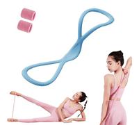 Luminousdo Resistance Bands, Novealcrbe Figure 8 Resistance Bands for Women, Open Shoulder Elastic Yoga Pulling Rope with Handles for Workout Fullbody (Blue-25 lbs)