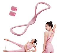 Luminousdo Resistance Bands, Novealcrbe Figure 8 Resistance Bands for Women, Open Shoulder Elastic Yoga Pulling Rope with Handles for Workout Fullbody (Pink-25 lbs)