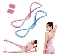 Luminousdo Resistance Bands, Novealcrbe Figure 8 Resistance Bands for Women, Open Shoulder Elastic Yoga Pulling Rope with Handles for Workout Fullbody (Pink-25 lbs + Blue-25 lbs)