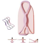 Luminousdo Resistance Bands, Victoriousact Silicone Exercise Band, Figure 8 Exercise Bands for Women Men, Home Fitness Portable Elastic Pull Bands for Yoga, Pilates (Pink,15LB)