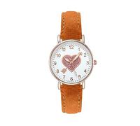 Luminouse - Reloj de pulsera clásico para mujer, de cuarzo, fácil de leer, esfera y flecha a través del corazón, reloj redondo de cuero para mujer, reloj de cumpleaños y parlante, B, talla única