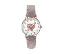Luminouse Reloj de pulsera para mujer Reloj de cuarzo clásico Dial fácil de leer Una flecha a través del corazón Correa de reloj de cuero Reloj redondo para mujer Regalo Joyería Amantes Pareja Plata