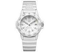Luminox Leatherback Sea Turtle 0300 series Watch with carbon compound Case White|Silver Dial and Silicon White Strap XS.0307.WO