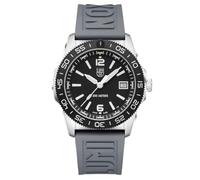 Luminox Reloj Pacific Diver para hombre de 39 mm, cuarzo, tamaño mediano, caja de acero inoxidable, reloj de cuarzo suizo, cristal de zafiro, resistente al agua hasta 200 m, luz solar, gris, plateado